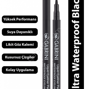 Gabrini Liquid Eyeliner (Suya Dayanıklı - Siyah) (Renk Kodu: 01)