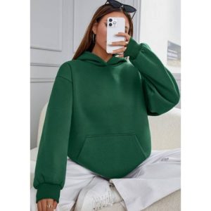 Unisex Kapşonlu Oversize Kalıp Sweatshirt (Yeşil)